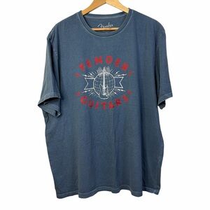 Lucky Brand Fender Graphic T-Shirt Blue Red Logo Cotton XXL